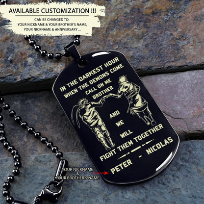 BR2 -Call on me Brother - Dragon ball - Goku - Vegeta- Soldier - Naruto - Engraved Dog Necklace All Style