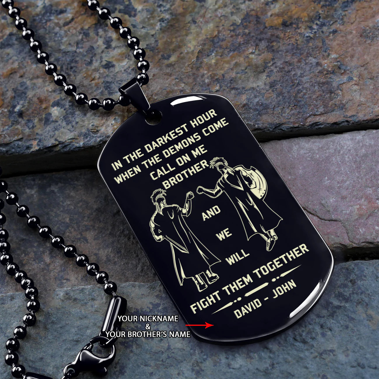 BR8-Call on me Brother - Brother Forever -Dragon ball Goku Vegeta - Soldier -Engraved Dog Tag Two side All Style